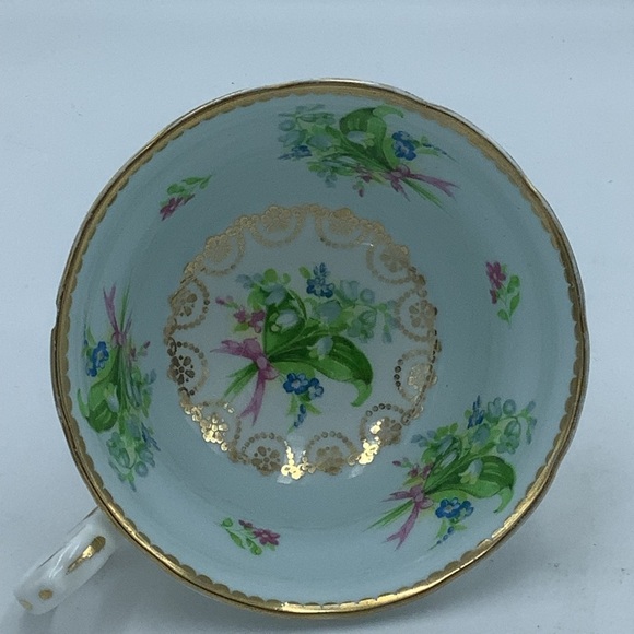 Grosvenor English Blue Floral Bone China Teacup and Saucer - Picture 8 of 16
